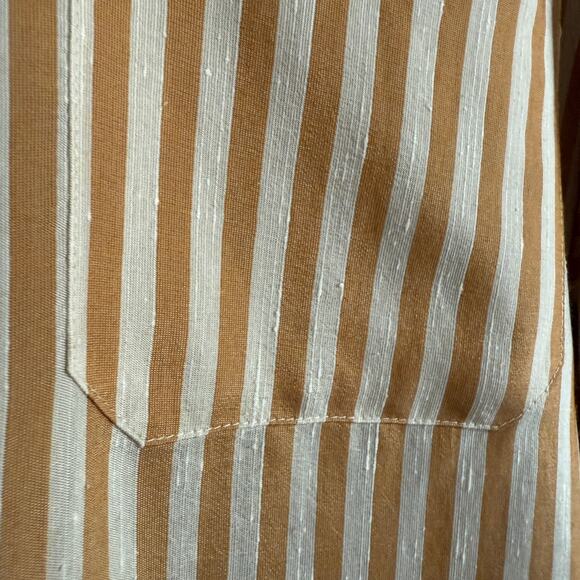 JENNI KAYNE | Boyfriend Shirt in Mustard Stripe | Size XXL - Picture 4 of 8